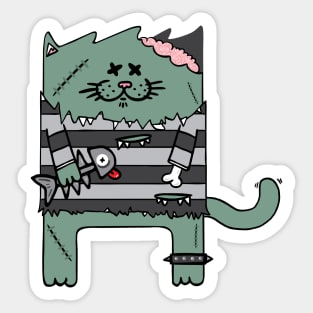 Zombie cat Sticker